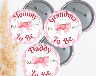 A Berry Sweet Baby Shower Button Pin, Custom Berry Mommy to be Pin, Strawberries Baby Shower Pin, Strawberry Pins, Baby Shower Button Pin