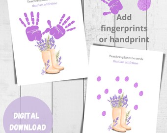 End Of The Year Gift, Fingerprint Art Keepsake From Class, Teachers plant the seeds, Teacher Appreciation Gifts, teacher thank you gift