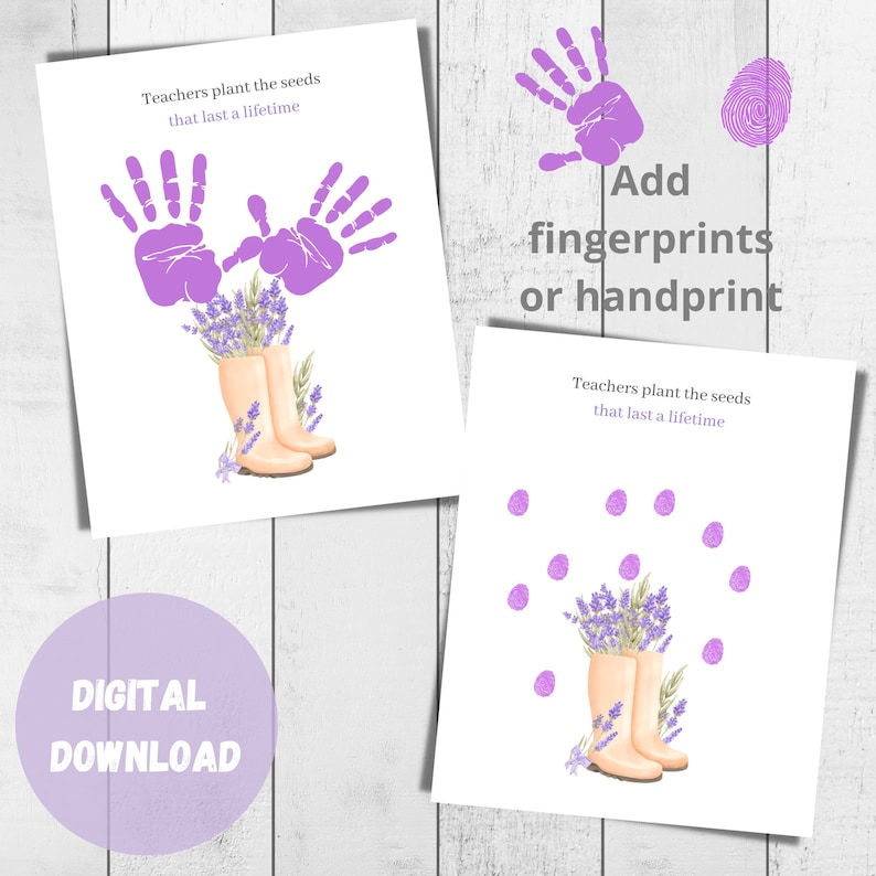 Teachers Plant the Seeds, End of the Year Gift, Fingerprint Art ...