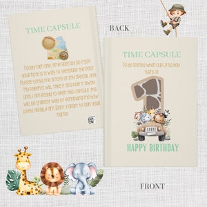 Safari truck Time Capsule Guestbook, Jungle Animals 1st Birthday Time Capsule, Wild one First Birthday, 1st Birthday Decor, zoo birthday