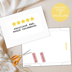 Ausgezeichneter Vater, würde empfehlen, lustige Vatertagskarte für Vater, Geburtstagskarte für Vater, Geschenk von Tochter - Sohn, 5 Sterne, 1. Vatertag