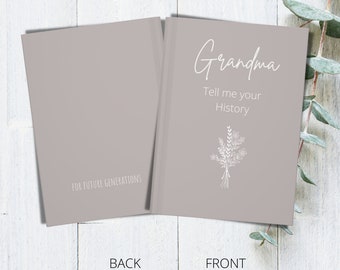 Grandma tell me your story Journal, New Grandma Gift, Grandma Birthday Gift, Grandma Memory Journal, Mothers Day, Family History Notebook