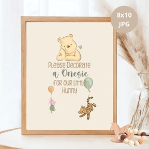 Dekorieren Sie ein Baby Zeichen, Baby Shower Spiel, Klassisches Winnie The Pooh, Vintage Pooh & Friends, Baby Shower Tisch Schild, Party Poster Dekor