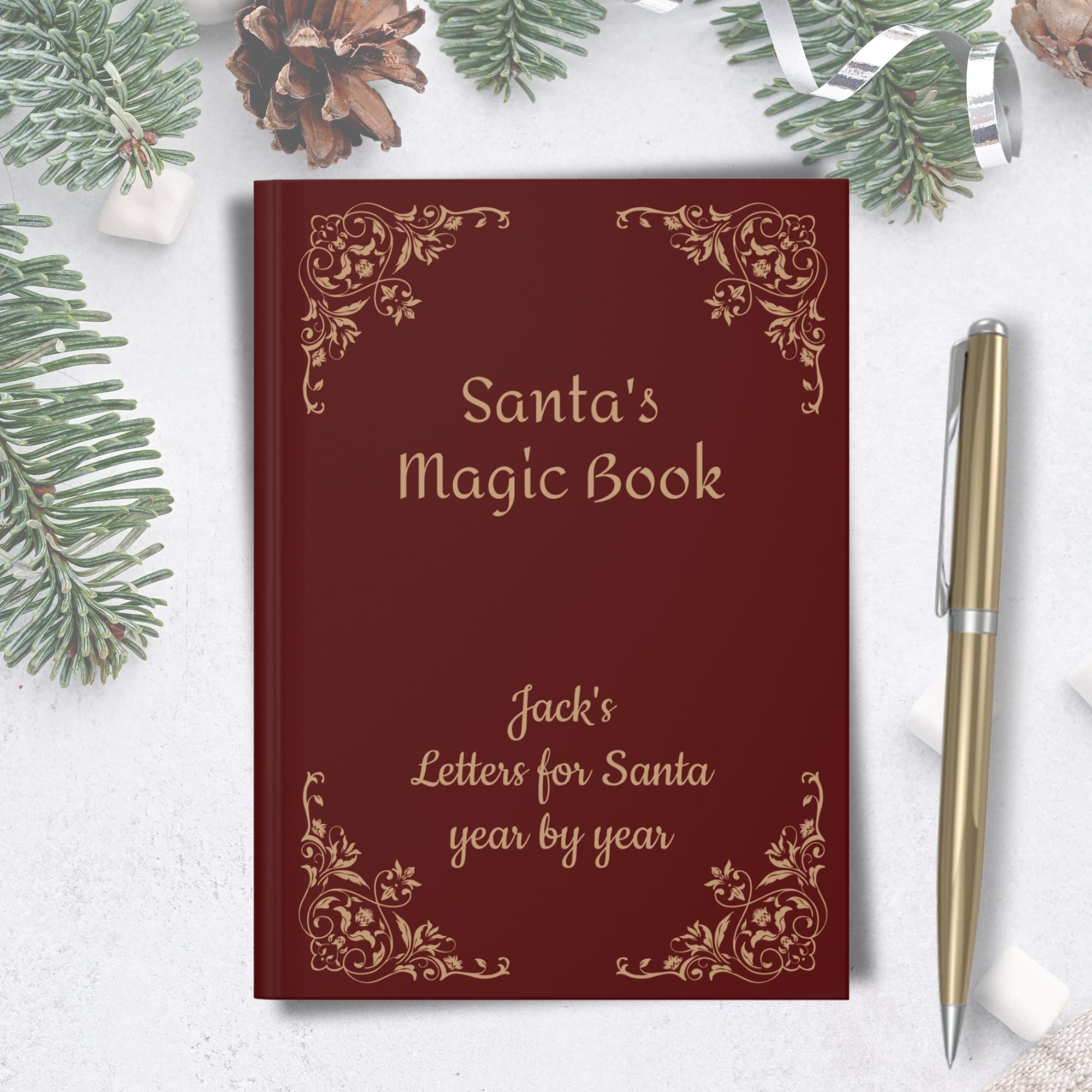 Letter to Santa, Santas Magic Book, Wishlist Book for Santa, Children Christmas Notebook, Christmas Memory Keepsake Journal, year by year