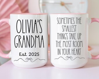 New Grandma Gift, First Time Grandma Est Mug, First Grandchild Keepsake