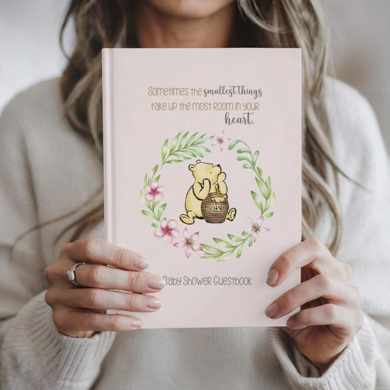 Classic Pooh Guestbook, Baby Shower Girl Guest Book, Wishes for baby Guestbook, baby shower sign, Parents To Be, Pink Baby Shower Decoration