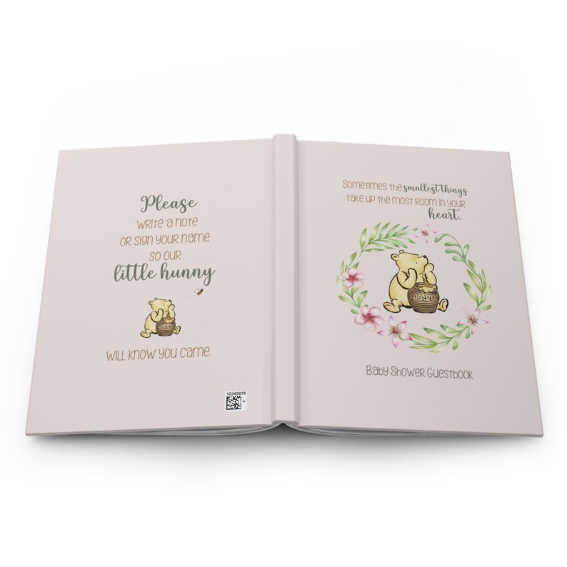Classic Pooh Guestbook, Baby Shower Girl Guest Book, Wishes for baby Guestbook, baby shower sign, Parents To Be, Pink Baby Shower Decoration afbeelding 9