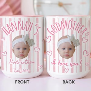 Custom Godmother Proposal Mug Gift, Baby Face Photo Coffee Mug,Gift from Godson Godparent Birthday, Baptism Gift From Godchild, Betsie Mug