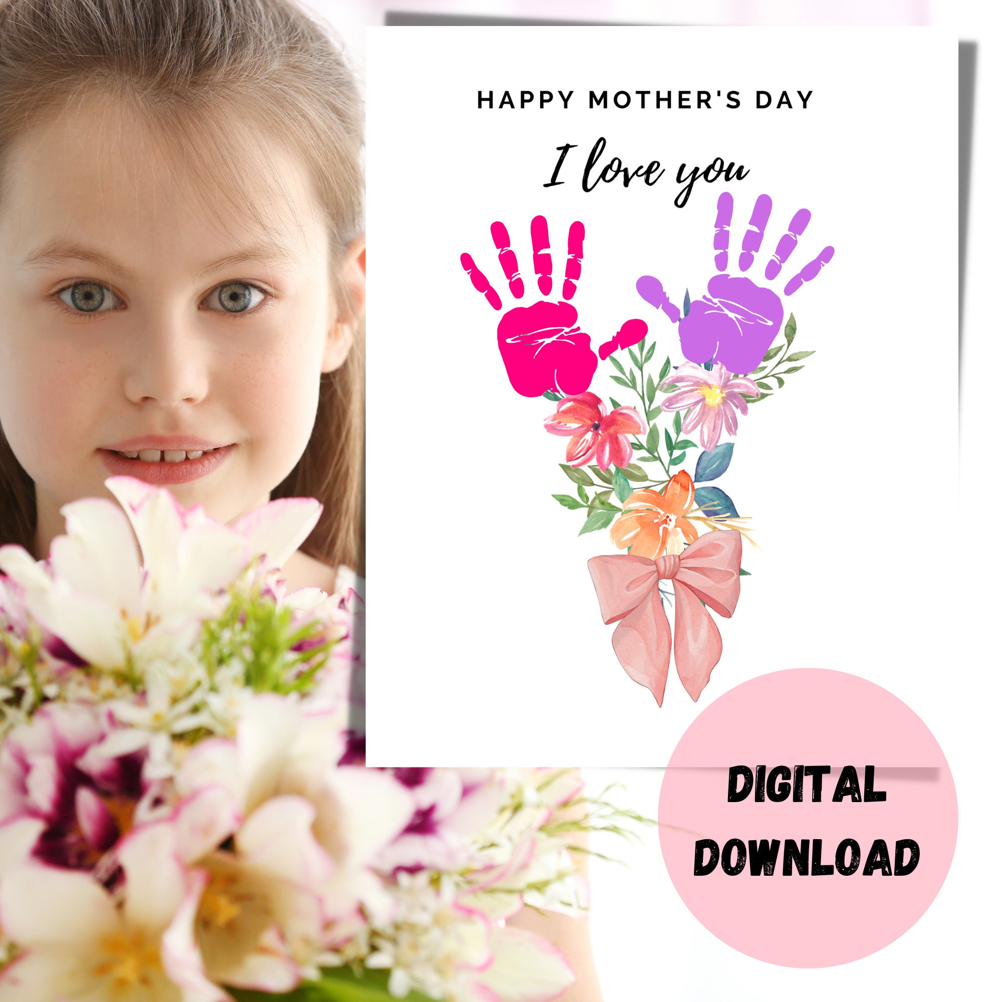 Flower Handprint Craft, Handprint Art, Kids Baby Toddler, Mother's Day ...
