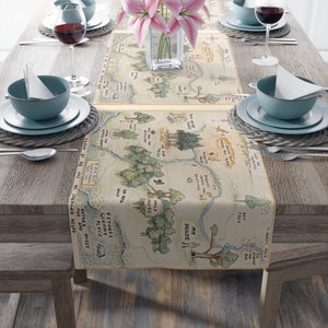 Original Pooh Hundred Acre Woods Table Runner, pooh 1st birthday, Pooh BabyShower, Winnie the Pooh Birthday Party, Classic Pooh Table Runner