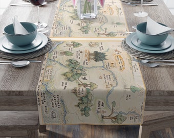 Original Pooh Hundred Acre Woods Table Runner, pooh 1st birthday, Pooh BabyShower, Winnie the Pooh Birthday Party, Classic Pooh Table Runner