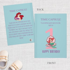 Mermaid 1st Birthday Guestbook, Little Mermaid Time Capsule, Mermaid party ideas, Under The Sea Party, Pink Purple birthday, Pastel Mermaid
