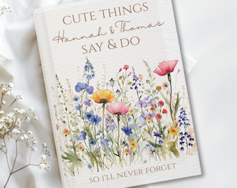 Custom Things My Kids Say Journal, Wildflowers Childhood Memory Book, Custom Baby Name Keepsake Notebook, Gift for New Mom, Baby shower gift
