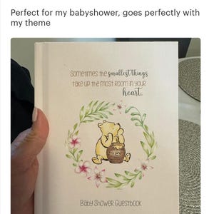 Classic Pooh Guestbook, Baby Shower Girl Guest Book, Wishes for baby Guestbook, baby shower sign, Parents To Be, Pink Baby Shower Decoration afbeelding 2