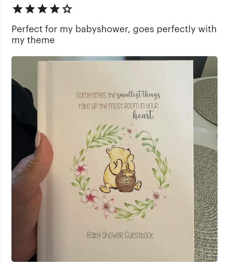 Classic Pooh Guestbook, Baby Shower Girl Guest Book, Wishes for baby Guestbook, baby shower sign, Parents To Be, Pink Baby Shower Decoration afbeelding 2