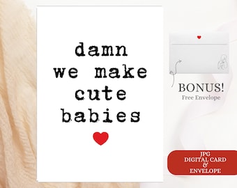 Verdorie, we maken schattige baby's kaart, grappige kaart van vrouw, nieuwe baby gefeliciteerd kaart, kaart aan man van vrouw, jongen of meisje, kaart voor nieuwe vader
