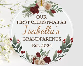 First Christmas as Grandparents Ornament, Grandparents First Christmas Ornament, New Baby Ornament, Gift New Grandparent, gift for grandson
