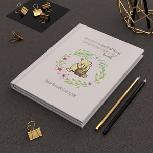 Classic Pooh Guestbook, Baby Shower Girl Guest Book, Wishes for baby Guestbook, baby shower sign, Parents To Be, Pink Baby Shower Decoration afbeelding 11