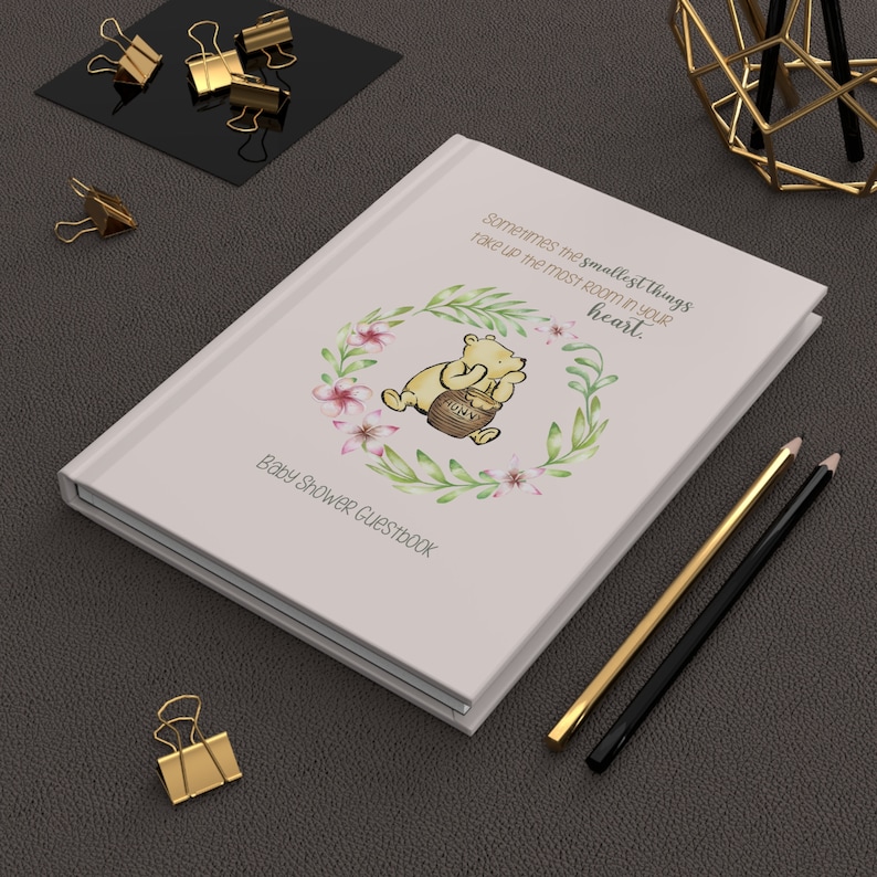 Classic Pooh Guestbook, Baby Shower Girl Guest Book, Wishes for baby Guestbook, baby shower sign, Parents To Be, Pink Baby Shower Decoration afbeelding 11