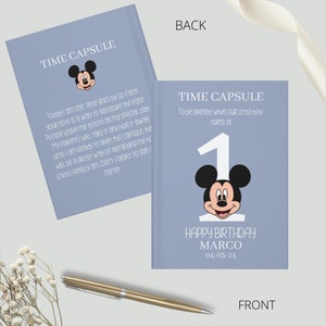 Mickey Mouse 1st Birthday Guestbook, Boy Time Capsule, Mickey 1st Birthday, Party Decoration, Mickey Time Capsule, Little Boy Birthday Party