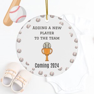 Baseball Pregnancy Announcement, Baby Coming soon ornament, Sports Baby Announcement gift, Sports Baby ornament, Sports Pregnancy Reveal