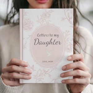 Custom Letters to My Daughter Journal, Personalized Name Memory Book, Custom French Toile Keepsake Notebook, New mom of baby girl gift