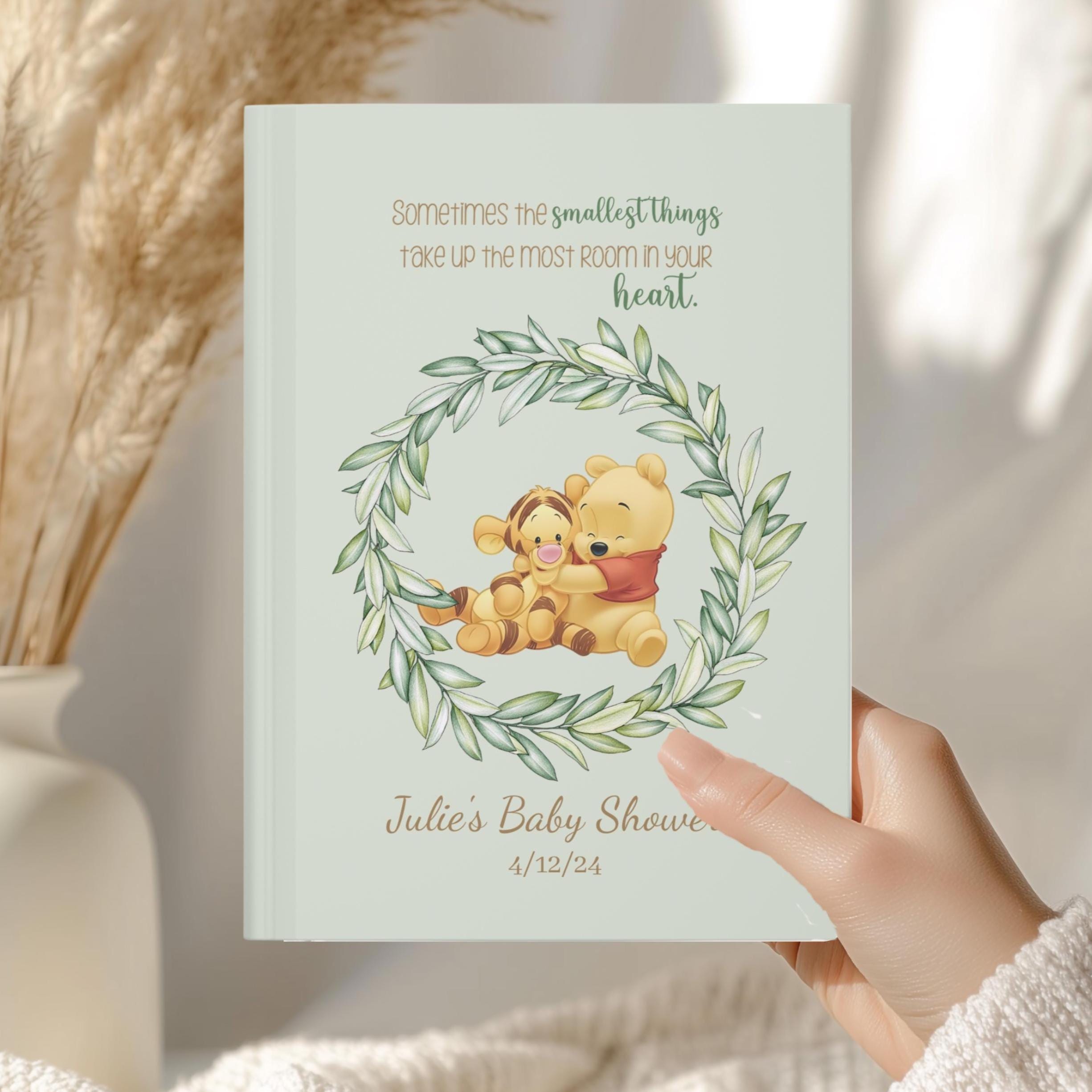 Livre d'or personnalisé pour baby shower Winnie l'ourson, voeux de bébé, livre d'or Winnie ourson, livre d'or pour baby shower, cadeau de futurs parents