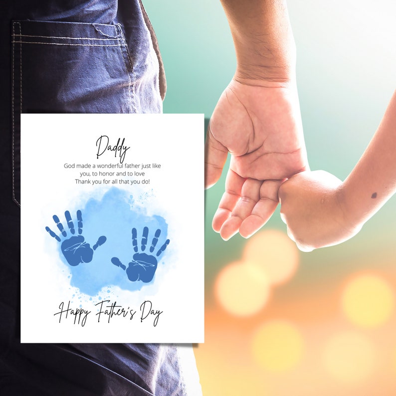 Father's Day Poem, Daddy's Little Boy Handprints, Dad Gift Handprint ...