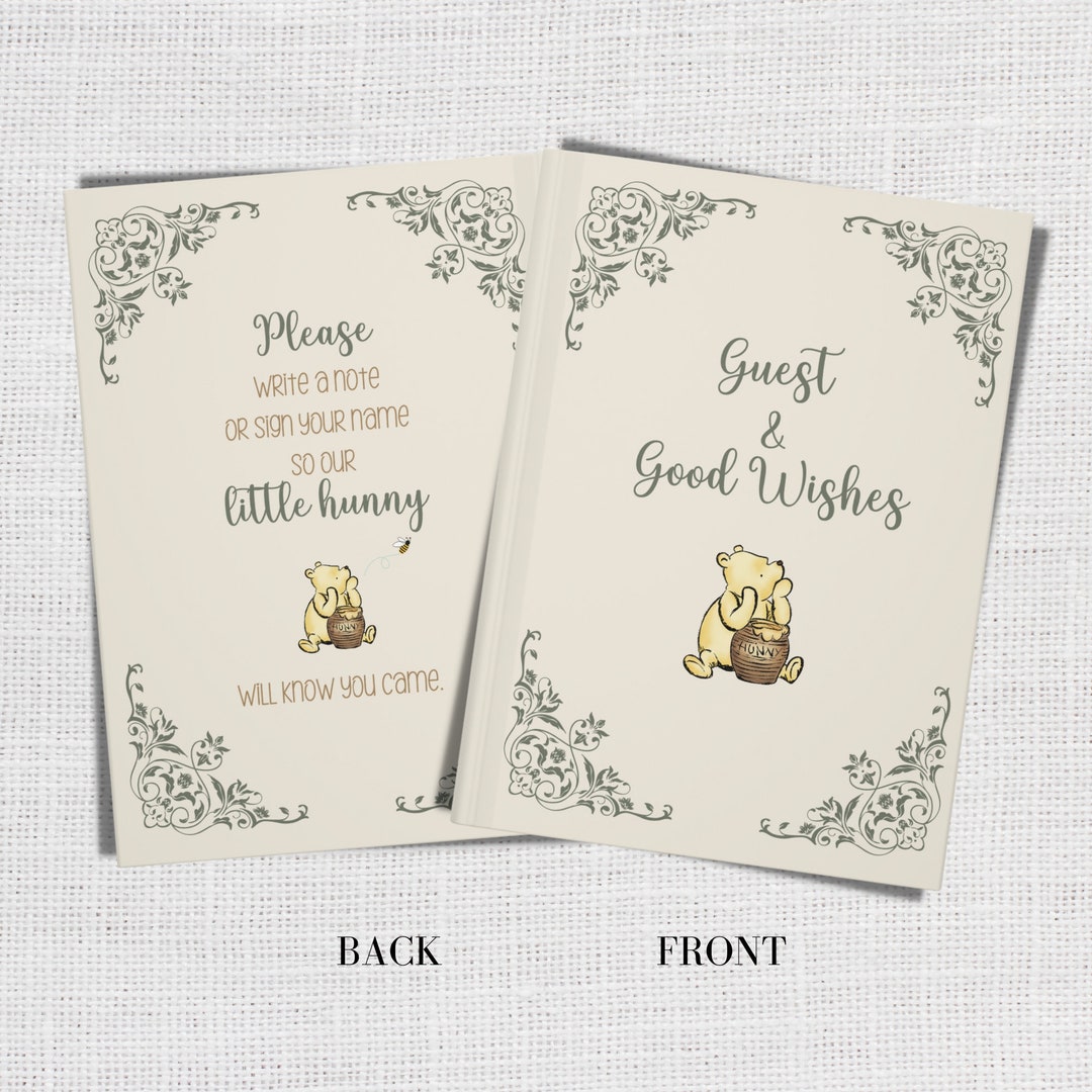 Classic Winnie the Pooh Guestbook, Guest & Good Wishes for Baby ...