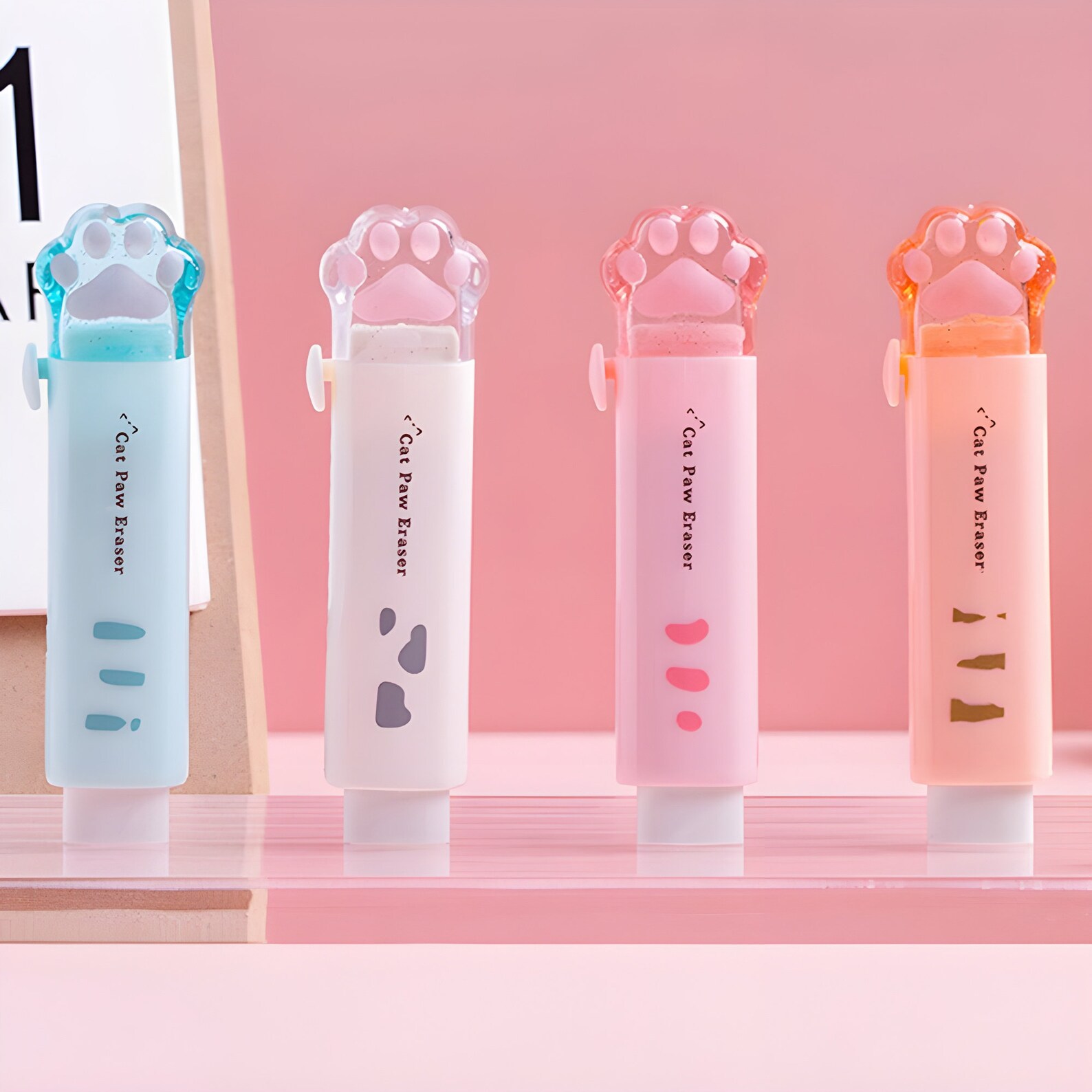 Cat Paw Eraser Cat Paw Retractable Eraser Kawaii Eraser Cat Lovers