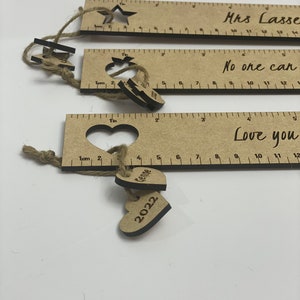 Personalized Wooden Teacher Ruler – Custom Engraved Appreciation Gift