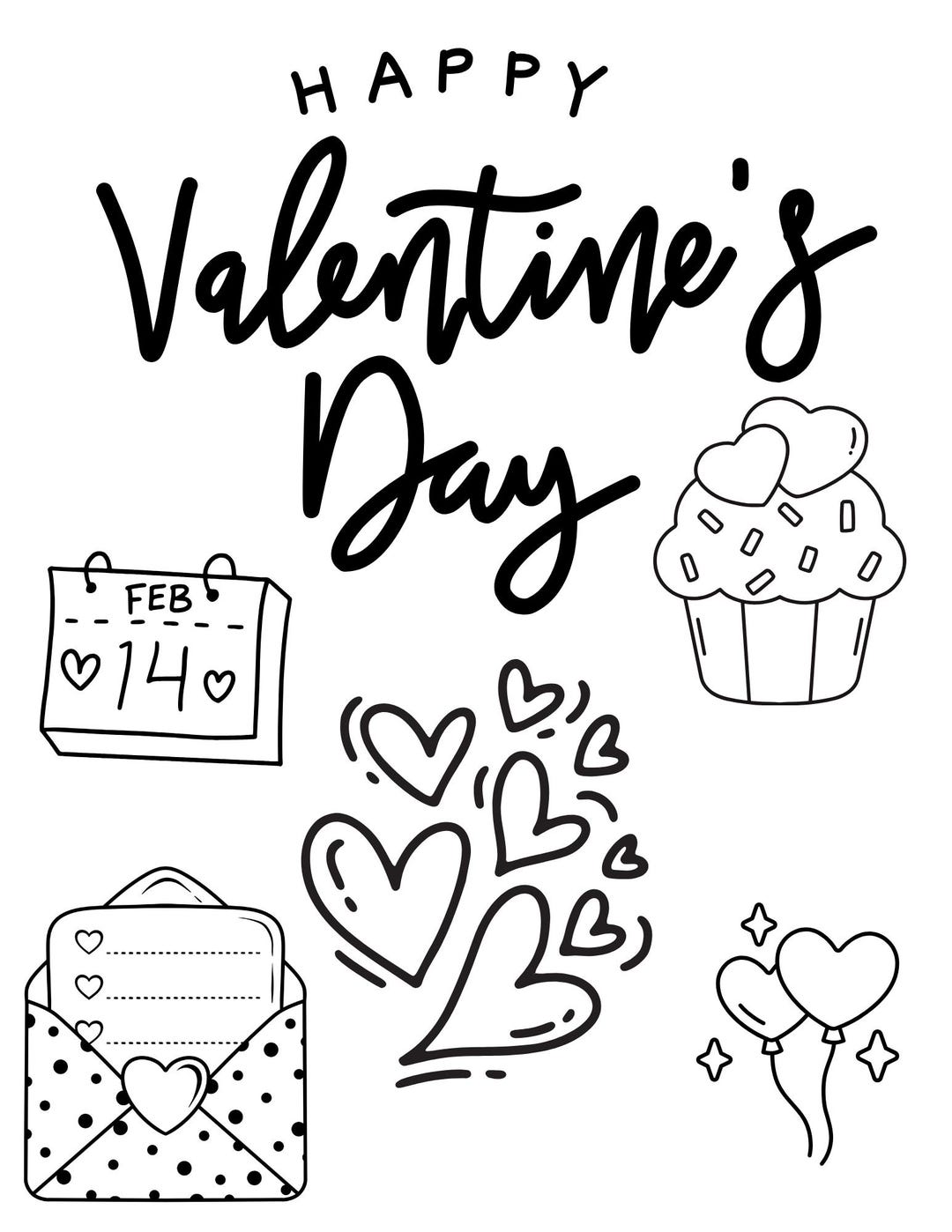 Valentine’s Day Coloring Book for Kids | Printable Valentine Coloring ...