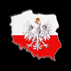 Poland Eagle Emblem Decal - Poland Coat of Arms Eagle inside Poland Country - Polish Eagle - Polish Insignia Decal Sticker