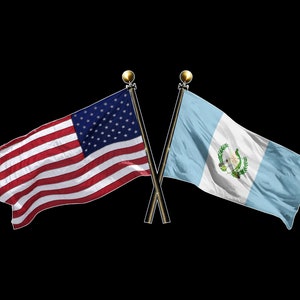 United States and Guatemala Crossed Flags - US and Guatemala Crossed Flag Sticker Decal