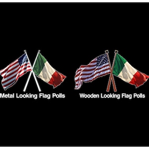 Stati Uniti/Bandiera americana e bandiera italiana - America/Bandiera USA/USA - Decalcomania adesiva bandiera italiana