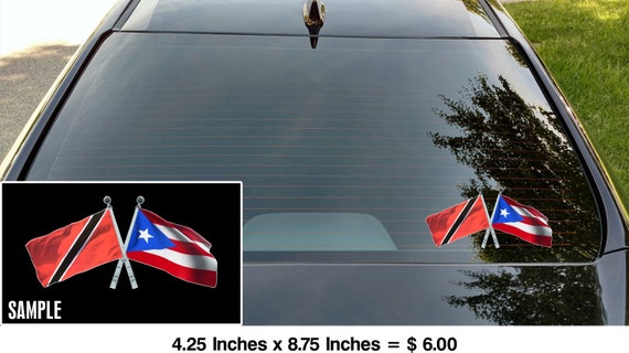 TRINIDAD RICARDOα Trinidad and Puerto Rico Crossed Flags Decal Sticker - Etsy
