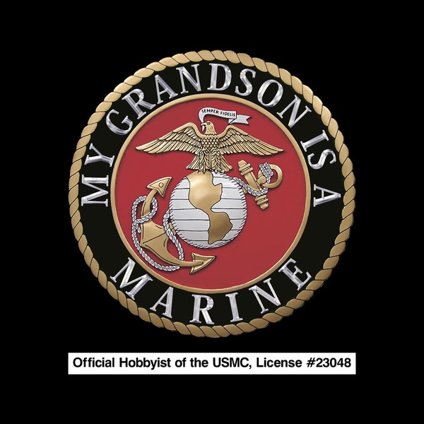 My Grandson is a Marine Decal Sticker - Official Hobbyist of the USMC License # 23048