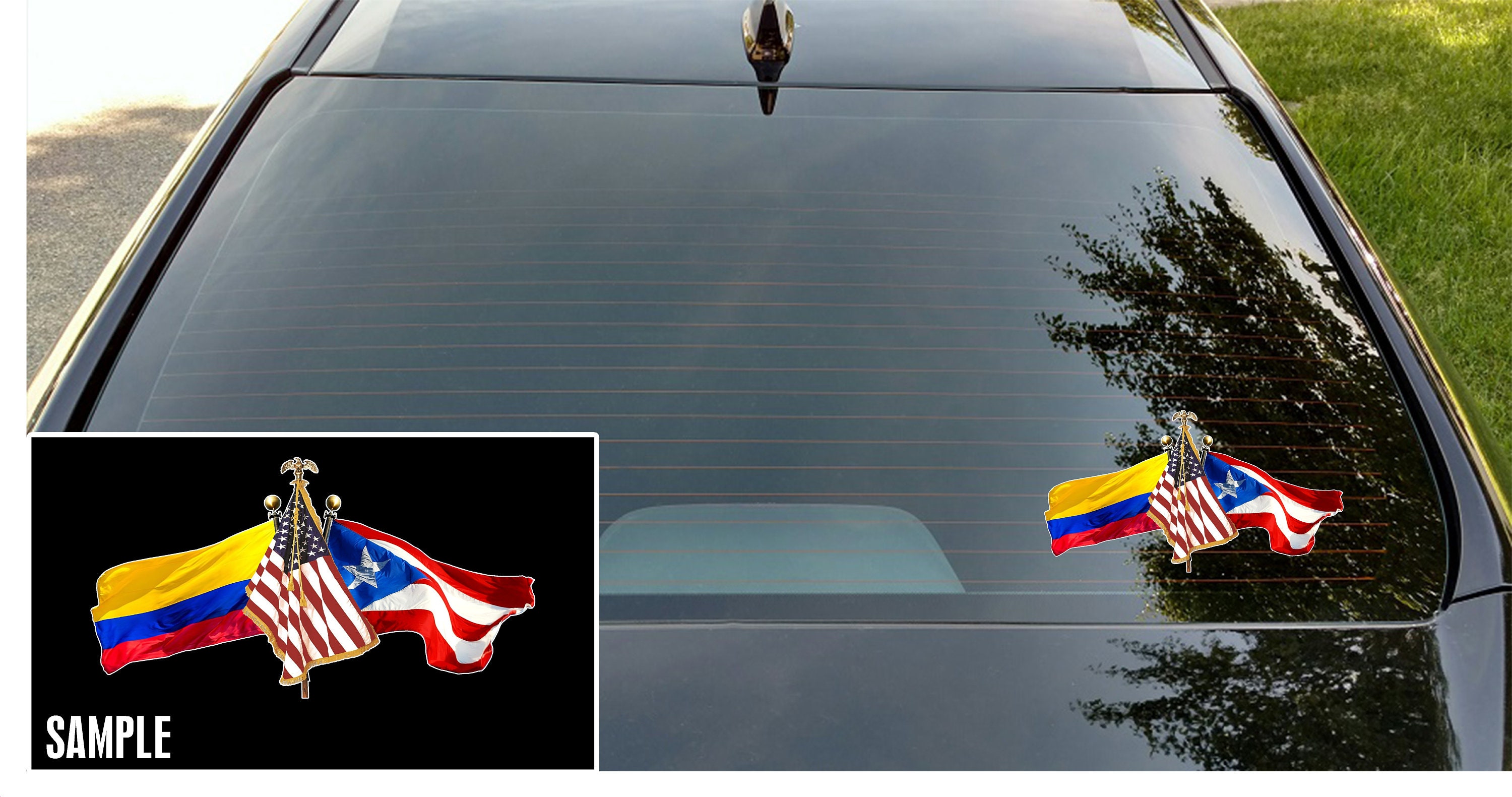 thumbnail image 2 of Puerto Rico Flag Vinyl Stickers Decals 2 of 11