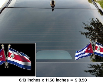 Cuba Flag Decal Sticker Pack - 3 Reflective Vinyl Car Stickers - 12x8.5 Inch Patriotic Decals