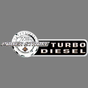 Presume De Motor: Calcomanía Powerstroke 7.3L Turbo Diesel (Vinilo Blanco) Para Camión O Ventana