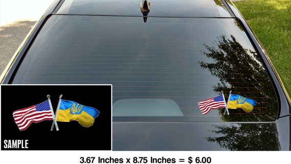 Germany-Ukraine Waving Flag Bumper Sticker Decal (2-Pack) | 120mm Vinyl Decal For Car, Window