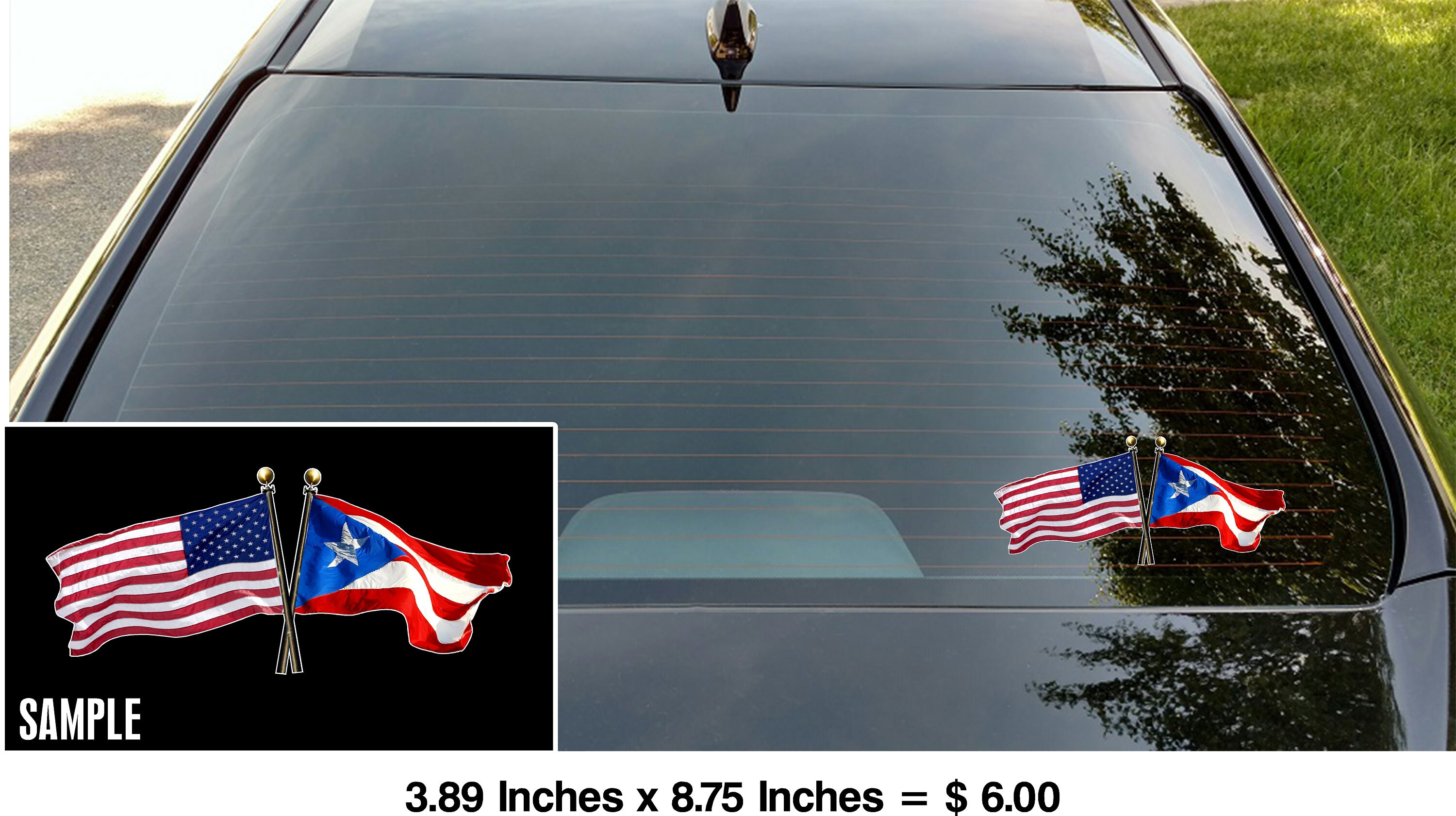 Puerto Rico Vinyl Car Decal Sticker 6(H) w/ Hero Batman & Puerto