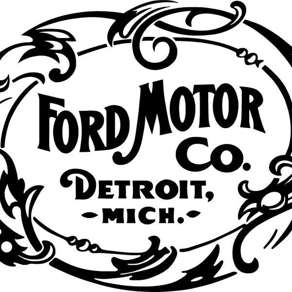 Ford Die-Cut 1903 Re-Drawn Historic Vintage  Logo  - 1903 Ford Logo Sticker Decal - Antique Ford Emblem Vinyl Decal