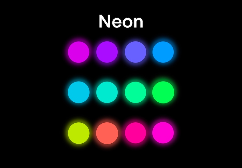 Neon Procreate Color Palette Bundle Glow Brush Digital Download Neon Procreate Color Palette Bundle Glow Brush Digital Download