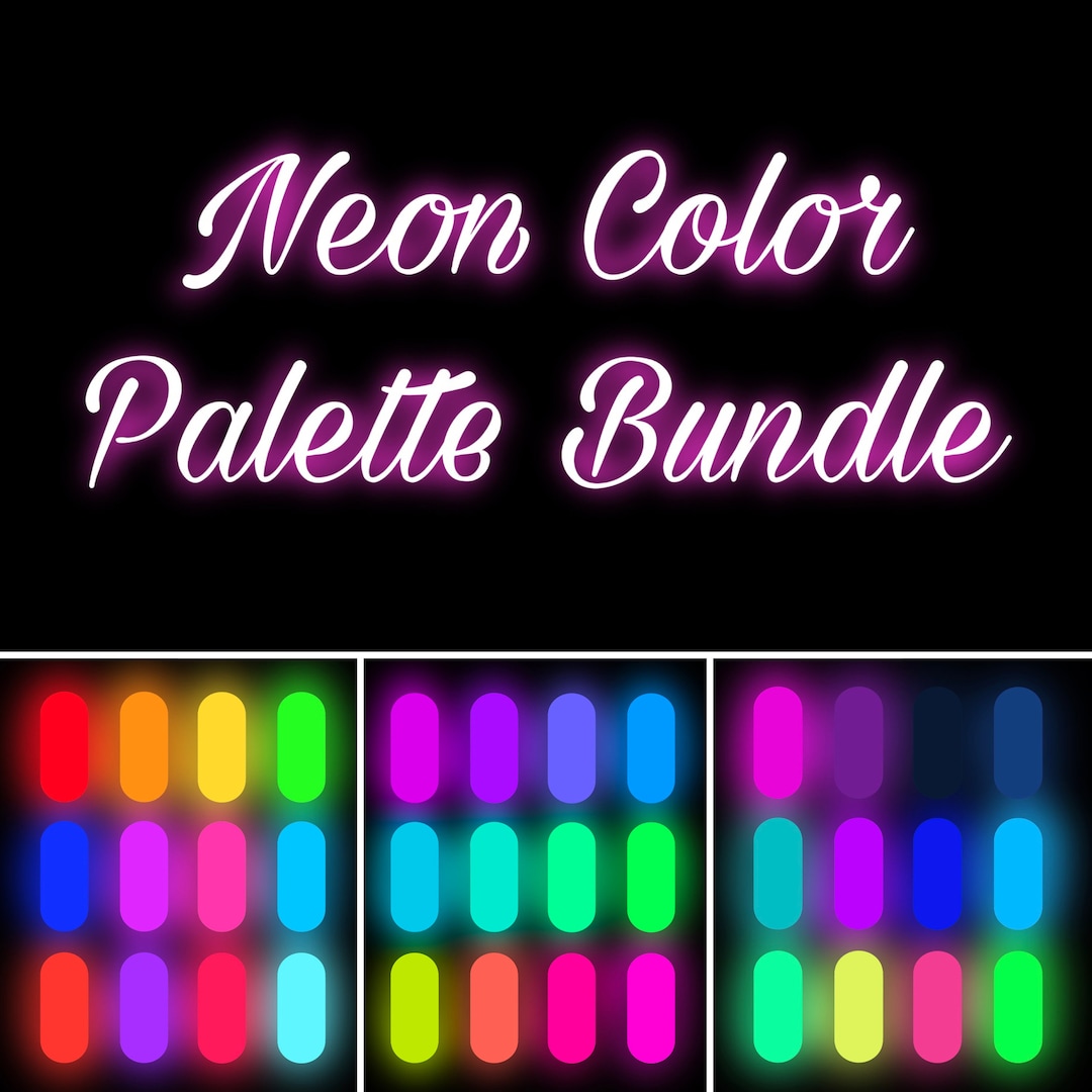 Neon Procreate Color Palette Bundle Digital Download Neon Procreate Color Palette Bundle Digital Download