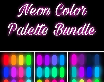Neon Procreate Color Palette Bundle | *DIGITAL DOWNLOAD* | ProcreatorsCo | Bright Color Palette | Neon Color Palette | Cyber Color Palette |
