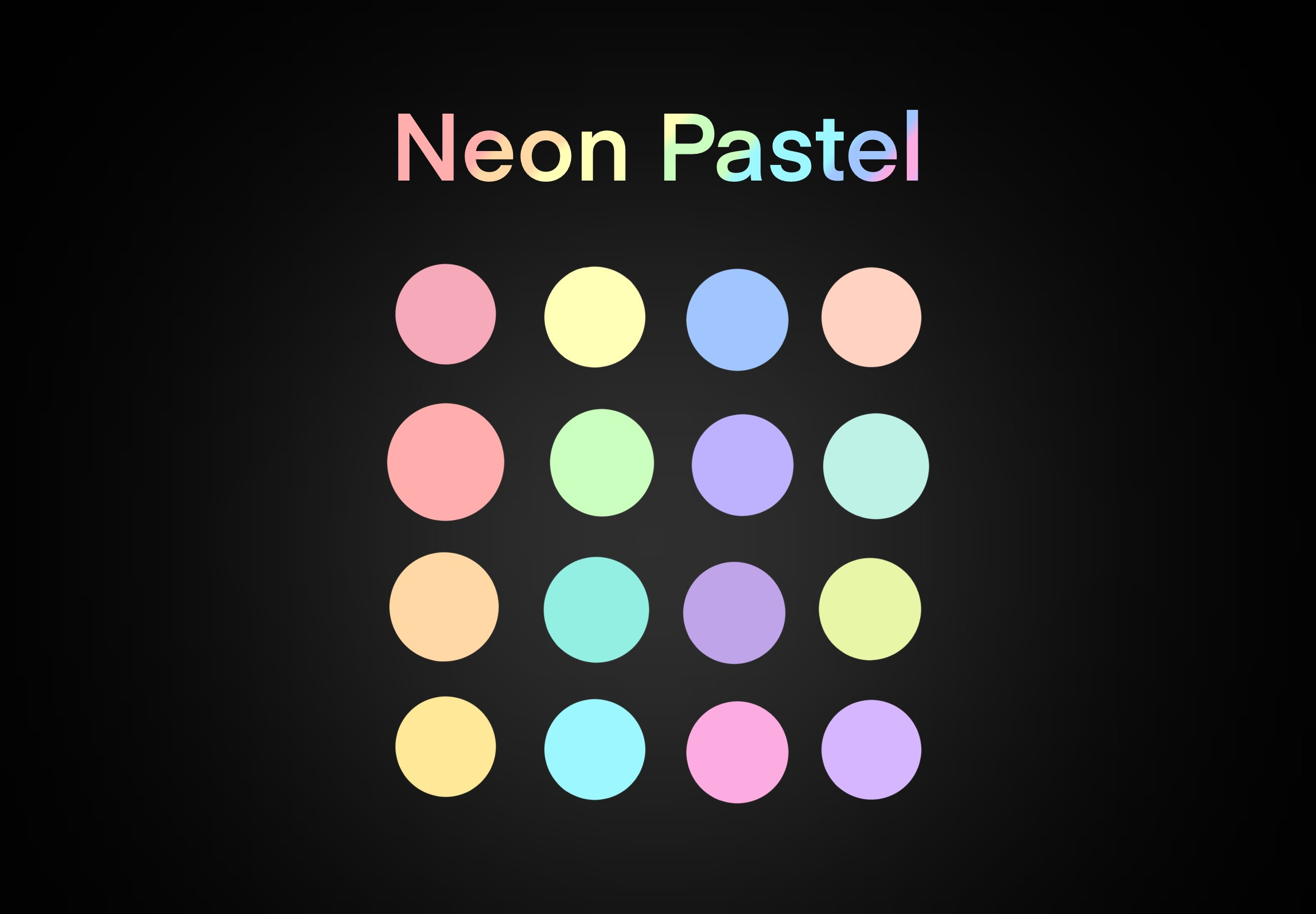 Paleta Neon Pastel para Procreate con 4 Pinceles de Efecto Neón | Muestras de Color Digitales