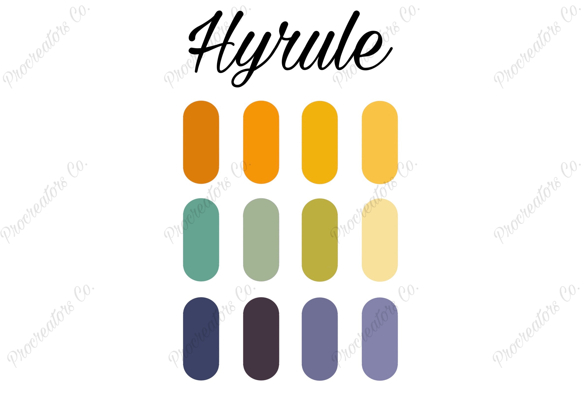 Hyrule Procreate Color Palette *DIGITAL DOWNLOAD* Procreatorsco