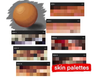 Paletas de tonos de piel PARA PROCREATE / Paletas digitales / Arte digital