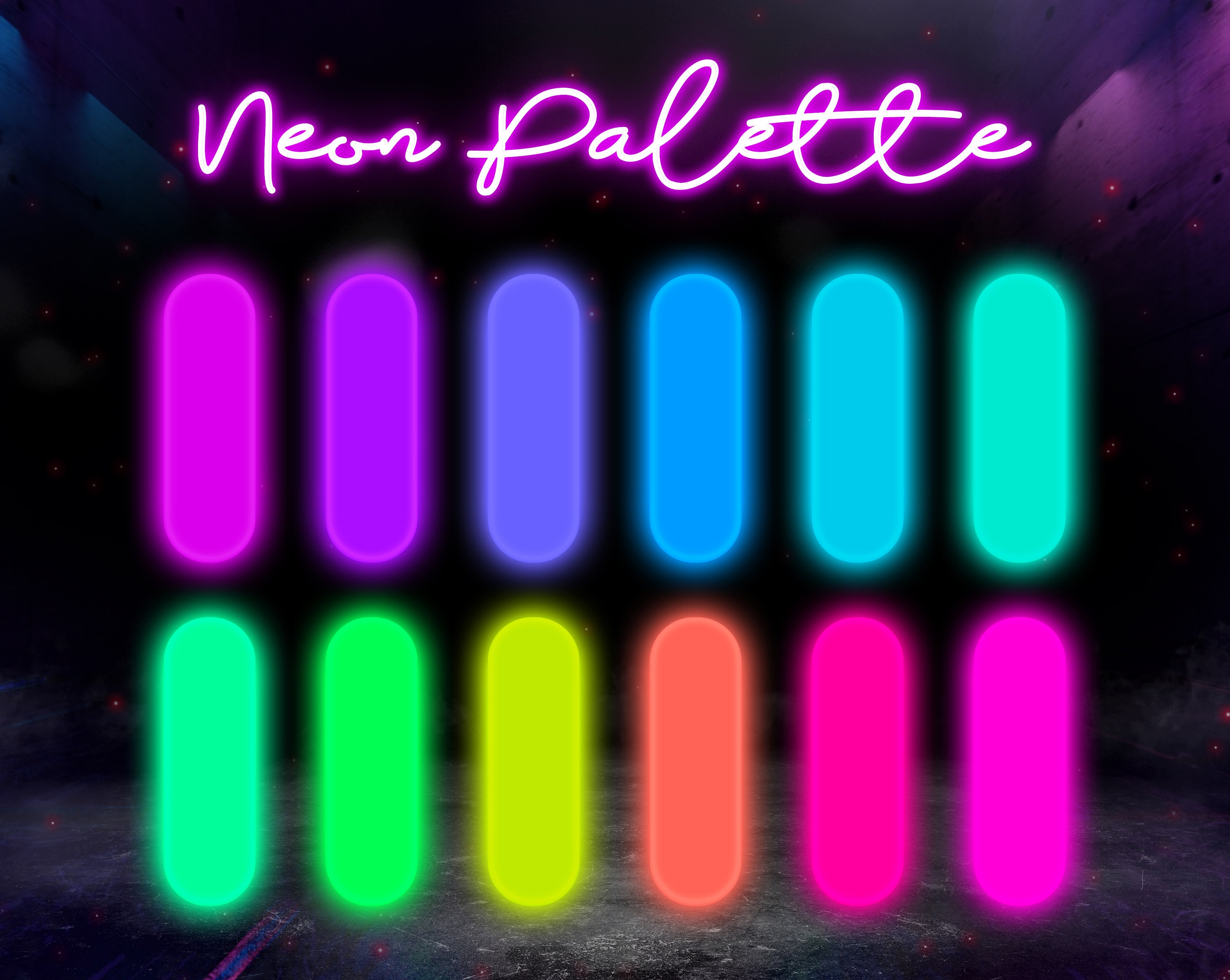 granizo Ecología tarta Neon Procreate Color Palette DIGITAL DOWNLOAD - Etsy Norway